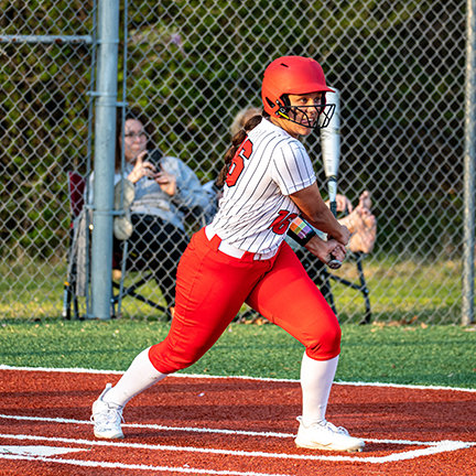 ZOE JOHNSON hit a hard ground ball to second base to reach first on a recorded error on Tuesday’s opening softball game of the season.