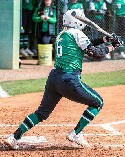 BAILEY CAMP was one of two Blossoms to earn a hit against Oklahoma Baptist on Saturday in game one of a double-header. Only Camp and Kennedy Cox recorded hits in the 5-0 loss.