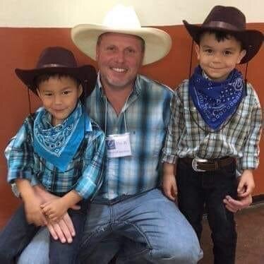 Mr. Russell and his kids Aiden and Jaxon