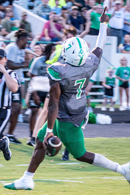 DEMILON BROWN led UAM in passing going 22 of 38 for 247 yards and a touchdown. Brown was also the leading rusher for the Weevils, running for 154 yards on 12 carries and two touchdowns.