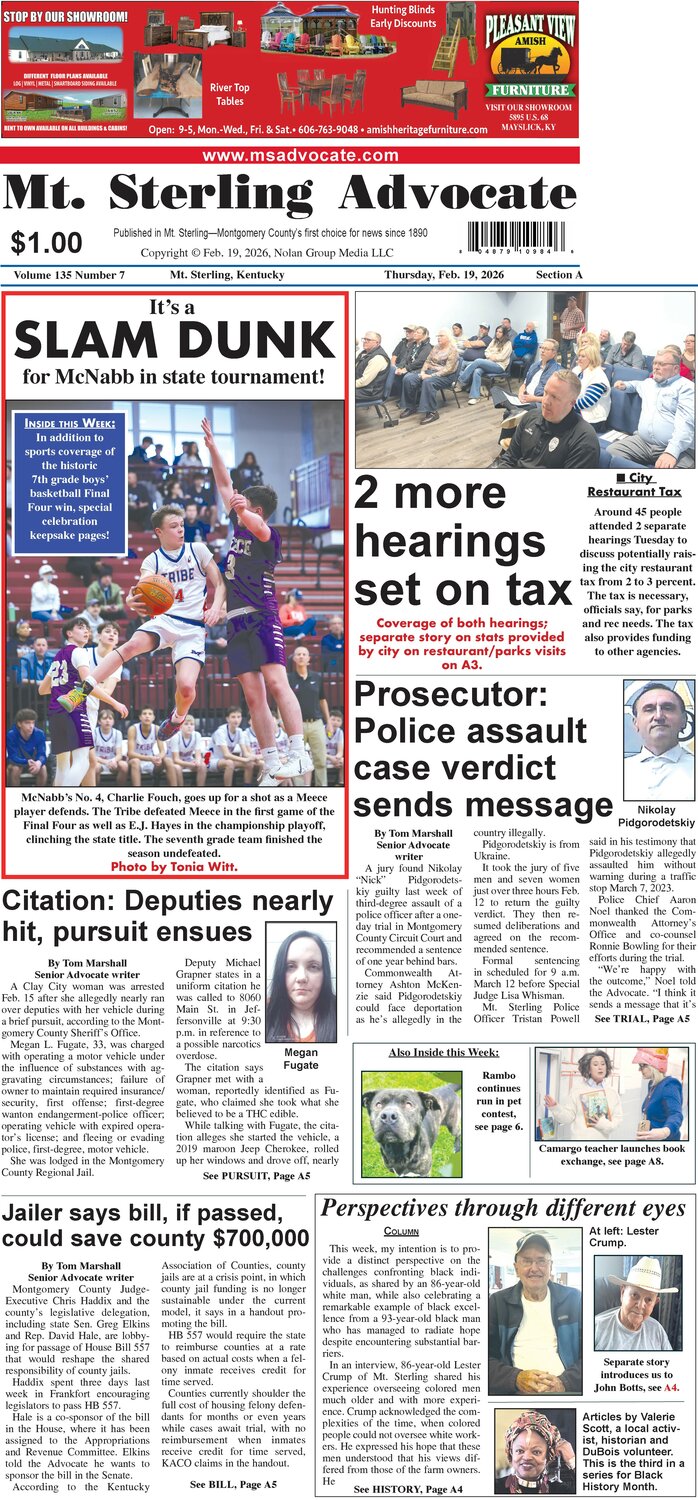 Mt. Sterling Advocate, February 19, 2026 The Mt. Sterling Advocate