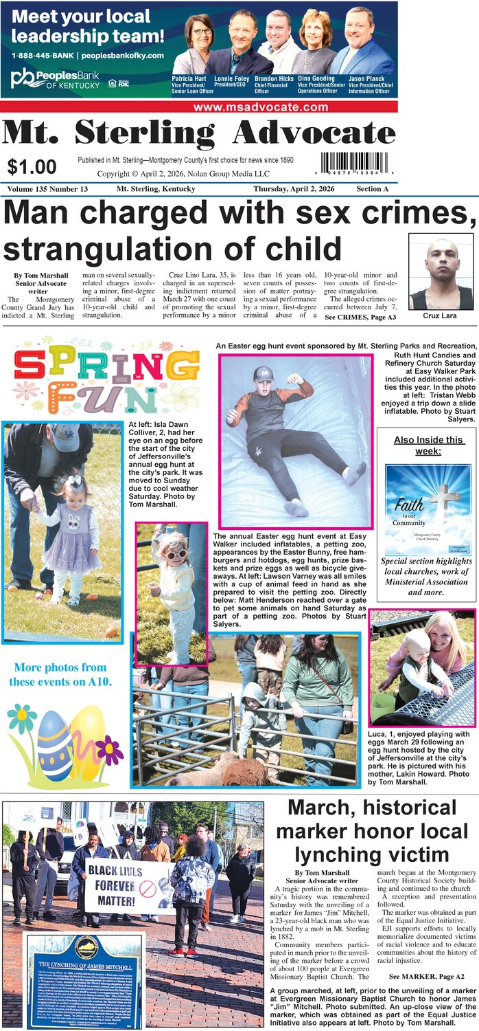 Mt. Sterling Advocate, April 2, 2026 The Mt. Sterling Advocate