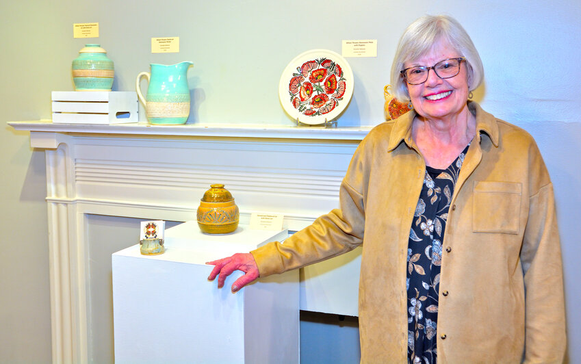 Annette Debevec, from Ivyland, displays her ceramics at the showcase.