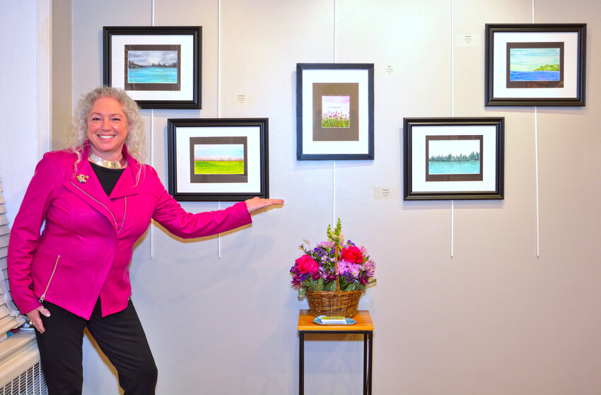 New Hope’s Tara Williams displays her watercolor paintings at the showcase.