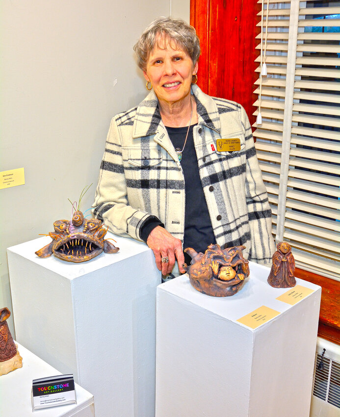 Nancy Allen exhibits her ceramics.