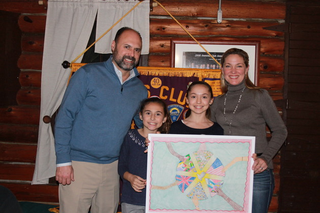 Peace Poster winner Jillian Pestana with her Mom Terri , Dad Brian , and Sister Sydney Pestana.