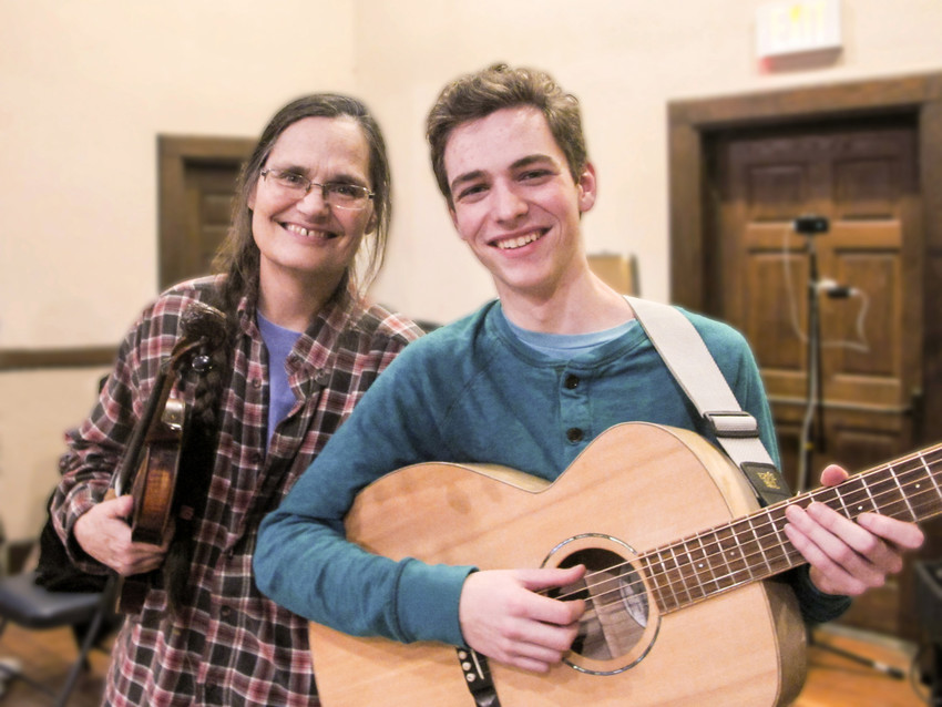 Amy Larkin and Benjamin Foss perform at the Rehoboth contra dance on Friday, January 12