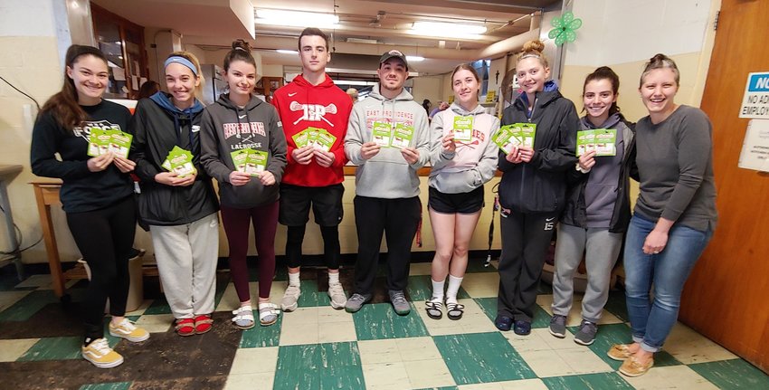 Townies Girls and Boys Lacrosse teams donated Shaw's gift cards to the Good Neighbors Soup Kitchen at St. Brendan's Church in Riverside.