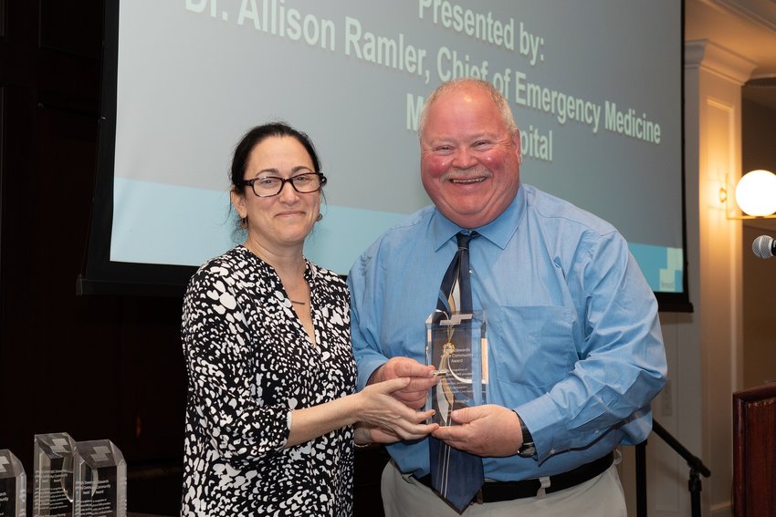 : Allison Ramler, MD, Chief of Emergency Medicine at Morton Hospital; Scott Meagher, Rehoboth Ambulance Chief and &ldquo;EMS Steward of the Community&rdquo; Award Recipient