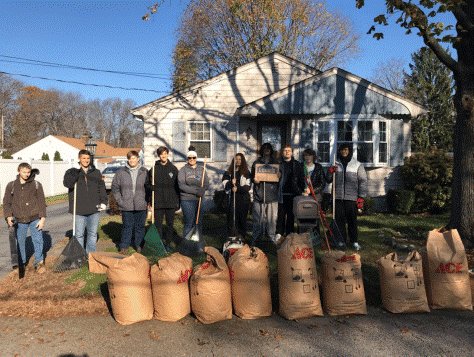 This year, 17 adults and 151 students from the Seekonk High School community volunteered to rake 13 yards on Saturday, Nov. 19.