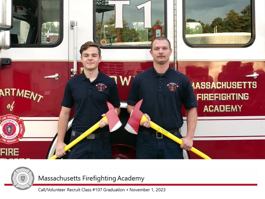 Rehoboth Firefighters Logan Gurney (left) and Ashton Pierini-Norton (right).