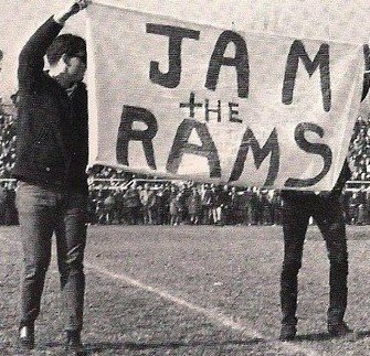 A popular cheer for Townie fans back in the day, Jam the Ram! Circa 1969 photo