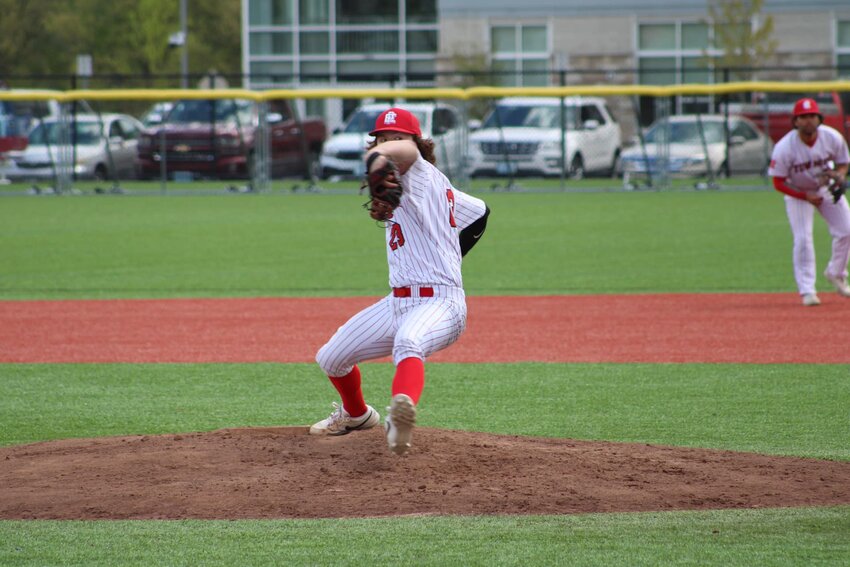 Tyler Dicecco dominates from the mound and at bat with two hits.