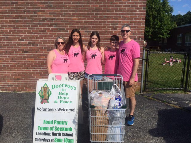 The Baldassi family staged the 4th Annual &ldquo;Hannah's 5K Run for Charity&rdquo;, an event that started during Covid to collect food for the Doorways food pantry. Hannah Baldassi set a new record time in this year&rsquo;s event. Pictured, L to R: Heather, Grace, Hannah, Jackson and Dan Baldassi.