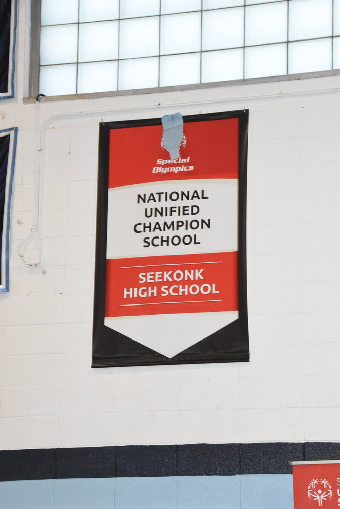 Seekonk High's Unified Champion School banner.