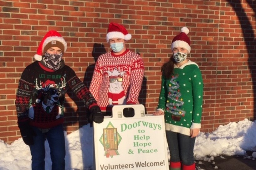 Evan Fasteson, Timothy Breen, and Emily Fasteson have worked every curbside food distribution for Doorways for the past eight months, with great energy and good humor. Doorways is pleased to name them “Volunteers of the Year” for the year 2020.