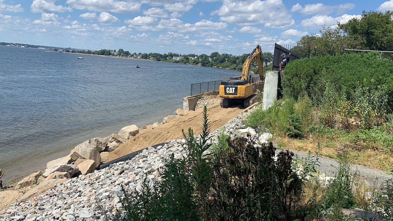 Along with the Carousel restoration, the nearby Crescent Park seawall is being repaired.