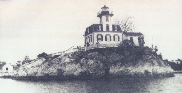 Pomham Rocks Lighthouse with shutters c1880-1890