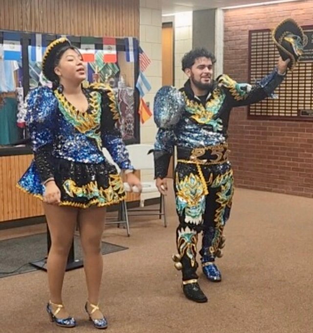 Members of Fraternidad Folklorico Boliviano perform at East Providence’s first-ever Hispanic Heritage Month Celebration.