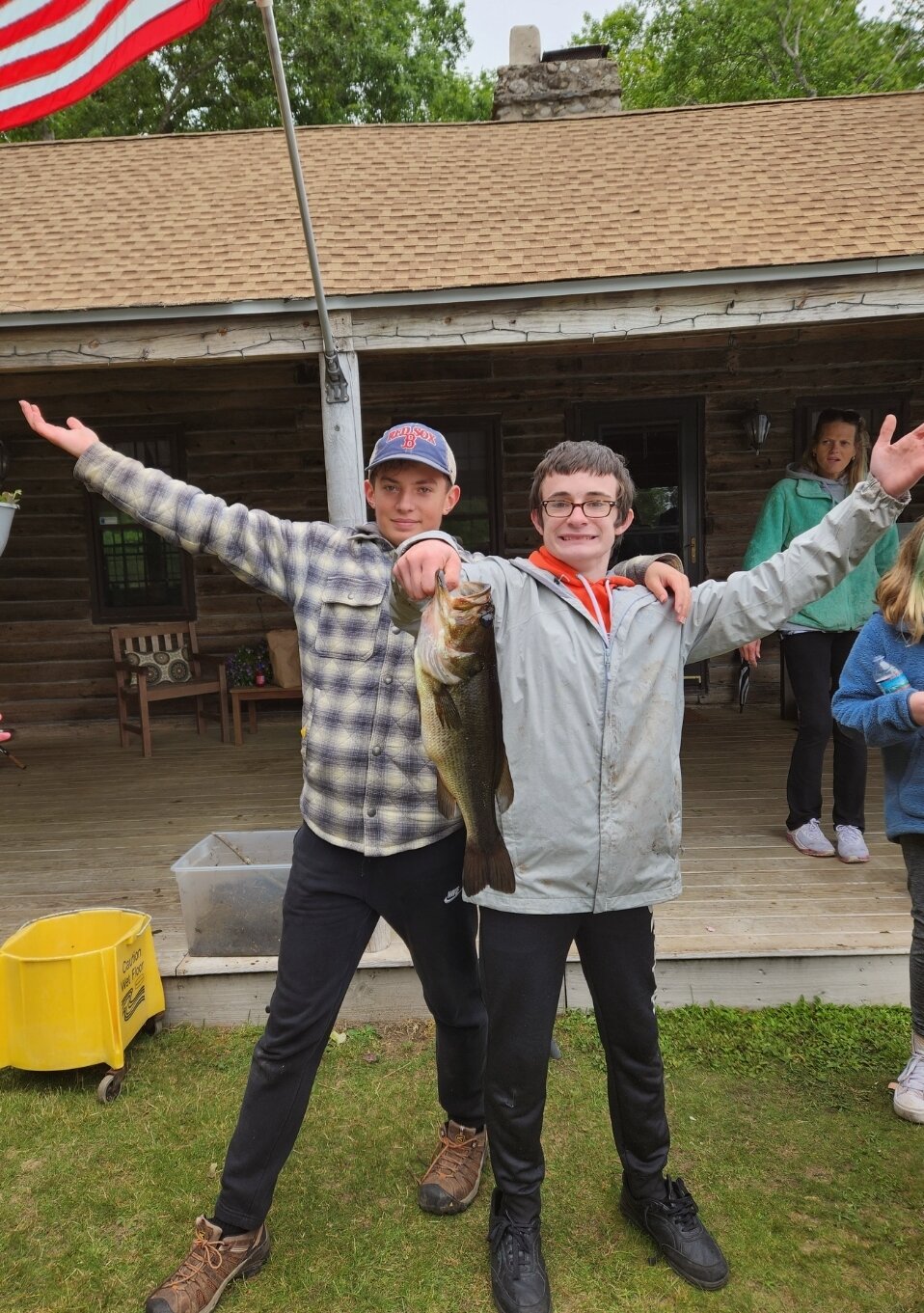 Maurice Cote with the winning fish with Aidan Marquis