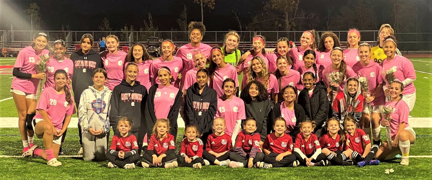 EPHS girls soccer senior night with families & friends. Donna Capelo photo.