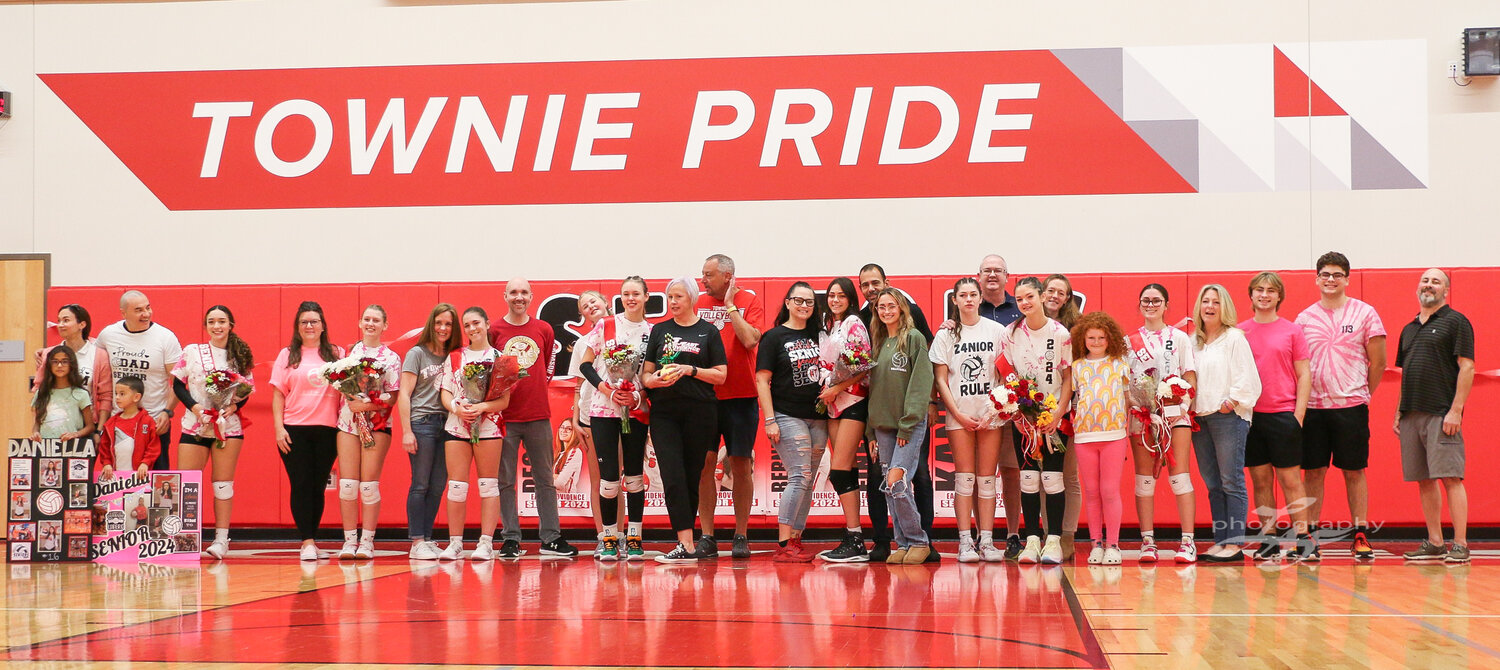 EPHS girls volleyball senior night with families.
