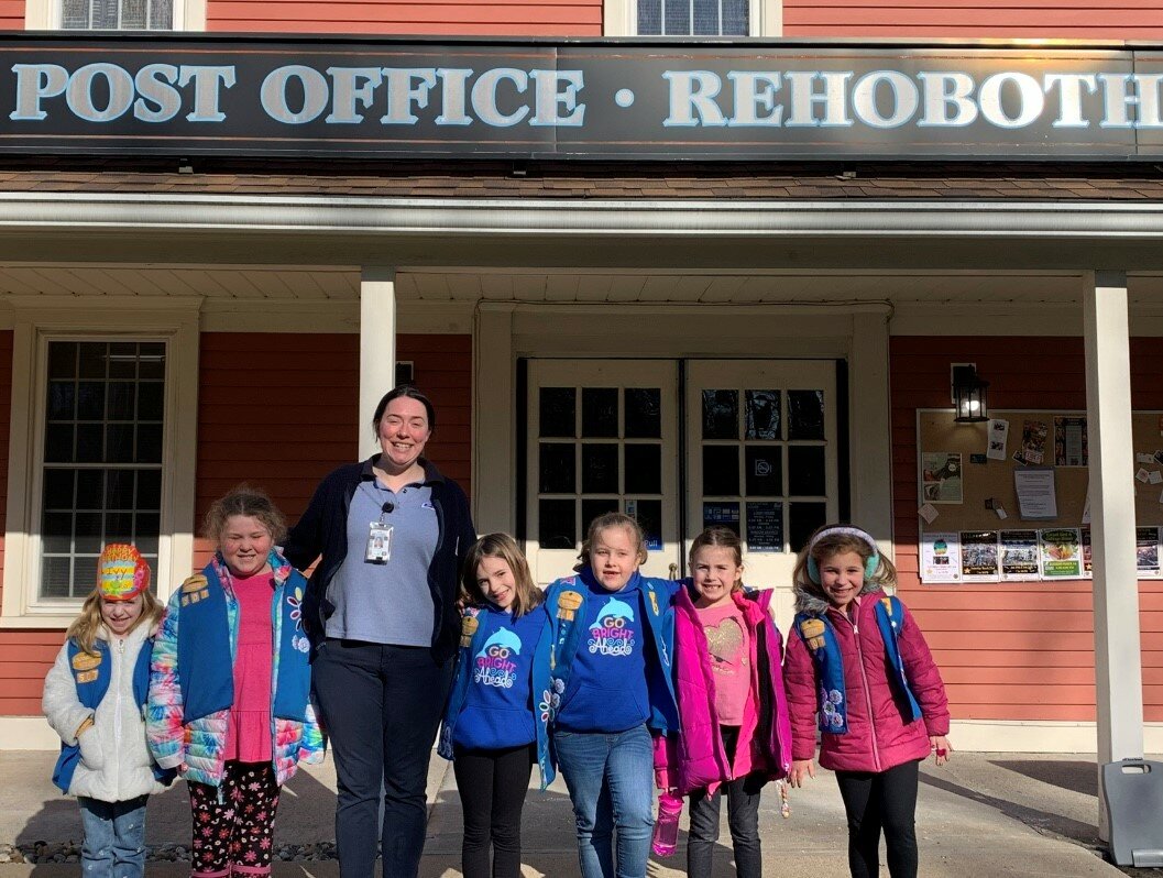 Rehoboth Daisy Girl Scout Troop 507 took a tour of the Rehoboth Post Office where they learned about how the postal system works.