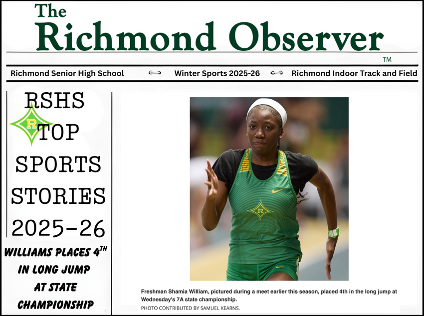 TOP SPORTS STORIES: Williams 4th in long jump at indoor state championship