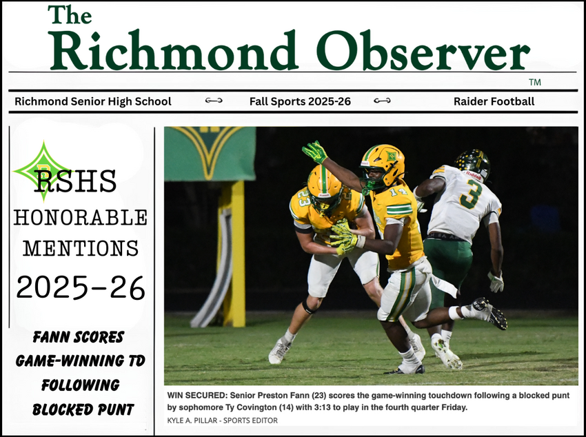 top sports stories HONORABLE MENTION: Raiders rally late to defeat West Forsyth ROCKINGHAM — Another honorable ment...