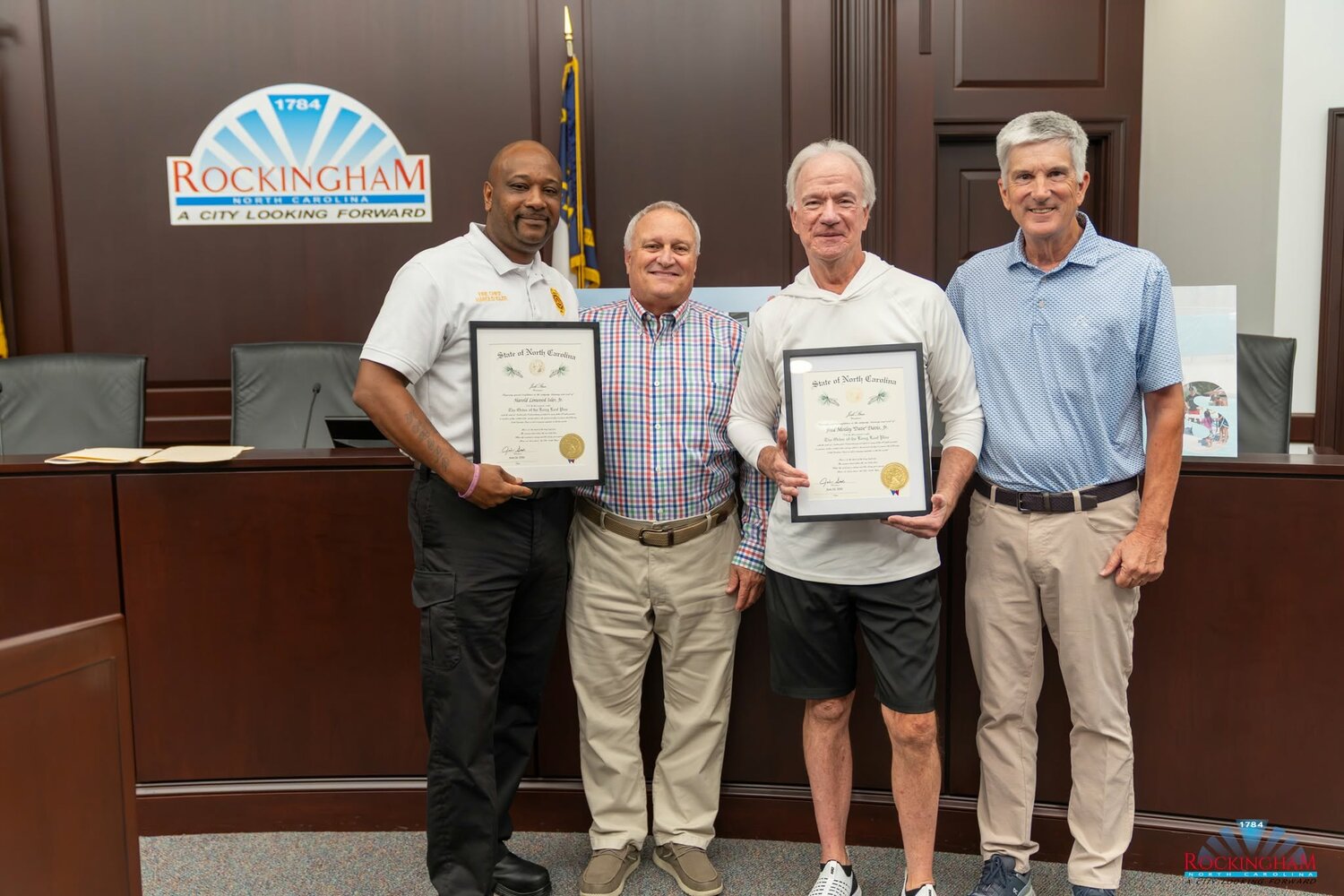 Isler, Davis awarded Order of the Long Leaf Pine upon Rockingham retirements