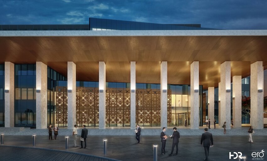 How ERO Architects envisaged the new Hidalgo County Courthouse. (Credit: ERO)