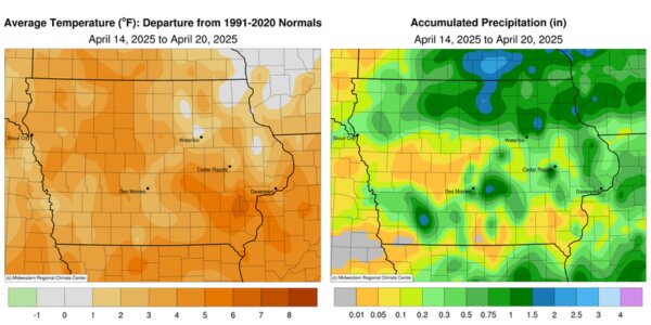 Iowa Crop Report for April 14 –20, 2025