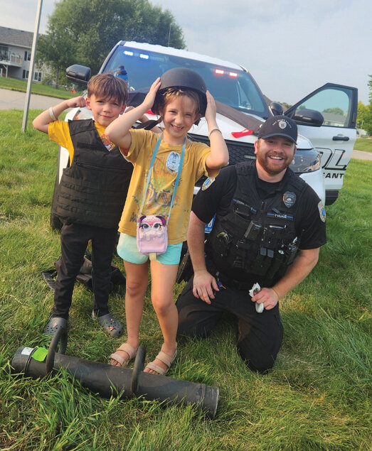 Officer George Horner can often be seen interacting with excited kids, showing and demonstrating some of the cool equipment he uses to keep our community safe.