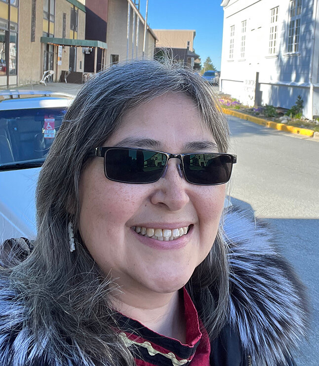Mt. Edgecumbe HS Superintendent Mary “Suzzuk” Huntington pictured in front of St. Michael’s Cathedral in 2022.
