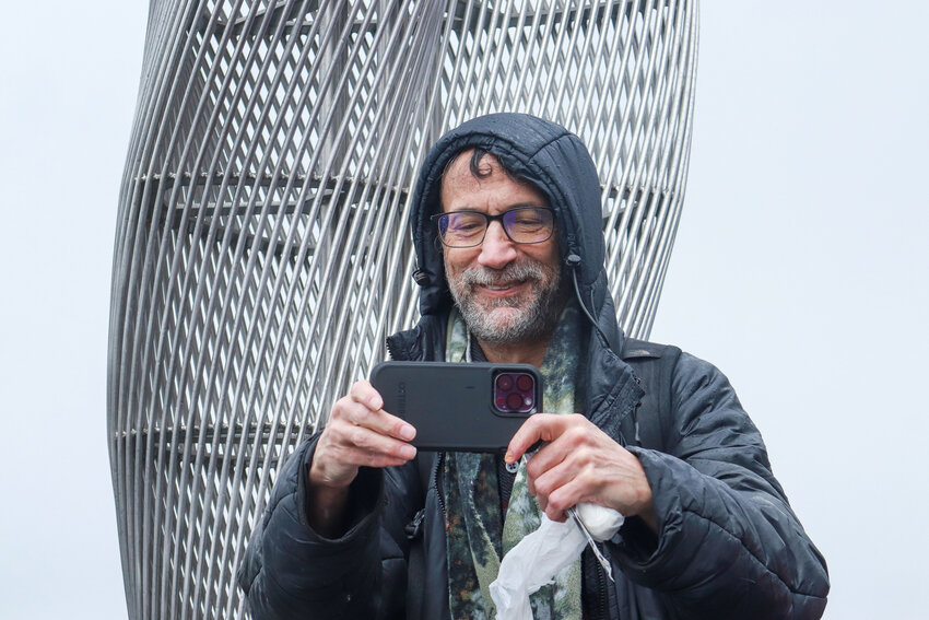 Mark Sabbatini, editor of the Juneau Independent, takes photos at the Juneau Maritime Festival on May 3.