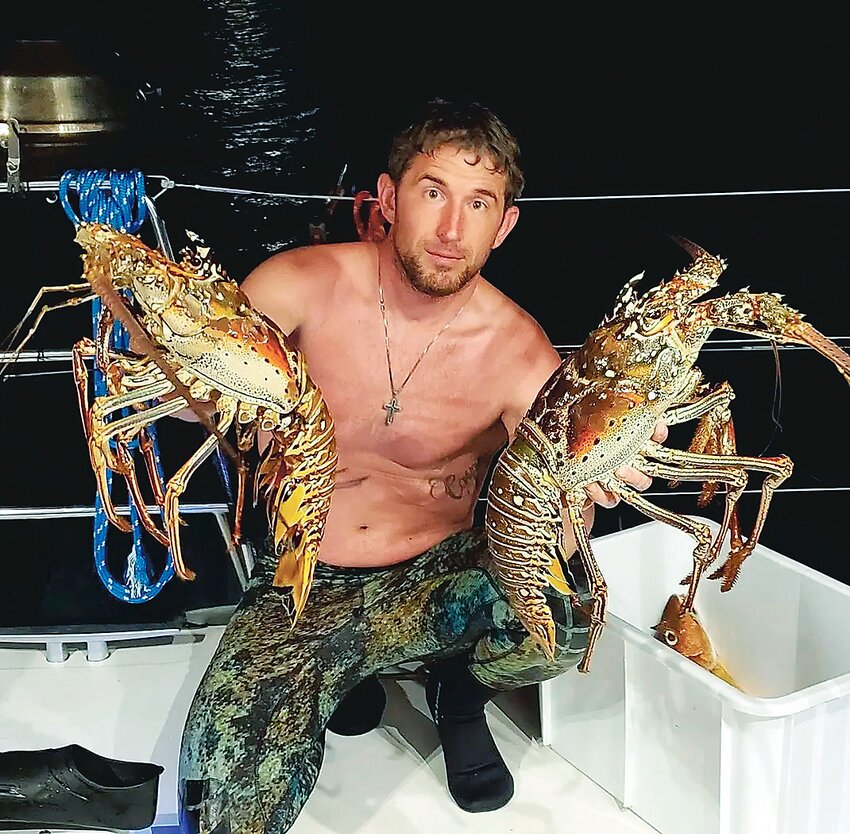 Jeff Luft caught spiny lobsters on a trip to the US Virgin Islands through his excursion enterprise “Faithful Voyages.”