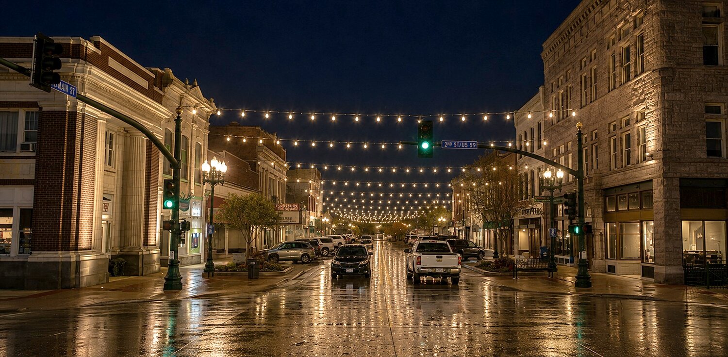 Holton, Beck pitch overhead light webs over Cherokee’s downtown - The Cherokee Chronicle Times