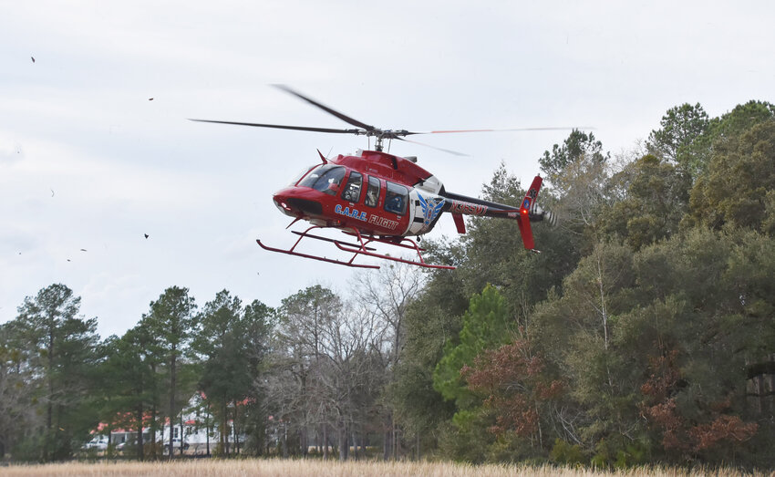CARE Flight taking injured motorcyclist to Trident Medical Center in North Charleston.