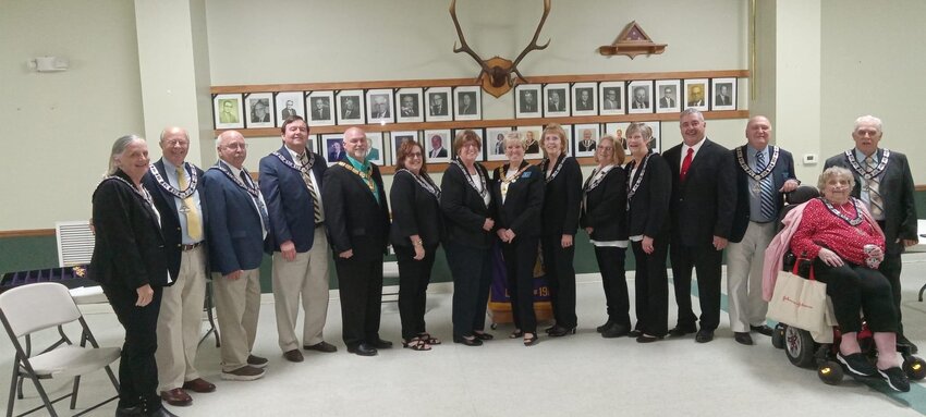 L to R: Trustee Pam Berry, Trustee Art Steinmeyer, Tiler Paul Turner, Trustee Paul Pye, out going Secretary of 12 years Tim Mabry, Treasurer Mary Jo Fox, Lecturing Knight Jerri Turner,&nbsp; Exalted Ruler Donna Miller, Leading Knight Rhonda McDonald, Loyal Knight Beth Carpenter, Inner Guard Christine Lawson, PER Angus Patterson, Esquire Robert (Bob) Tiegs, Trustee Ernest Enfinger, &amp; Chaplain Yvonne(Chumpy) Penfield.&nbsp; Not pictured is Trustee Richard Blatter and incoming Secretary Karen Hinen.