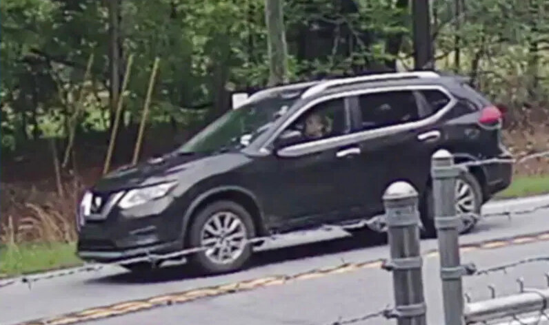 Suspect Jessica Dawn Simpson of Walterboro in Nissan Rogue from a surveillance video
