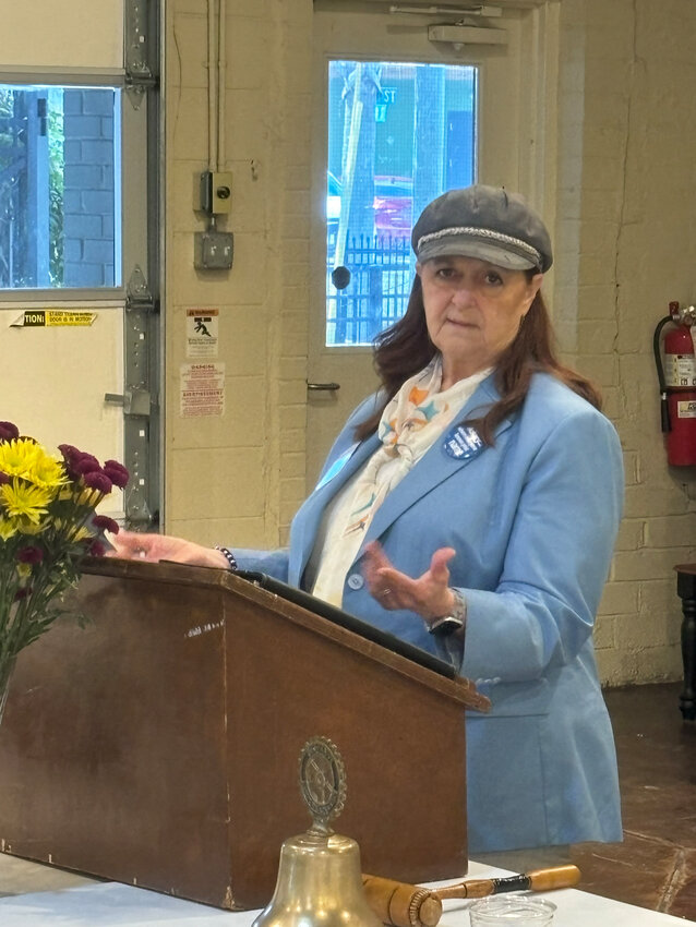 Mary Gasque, Rotary District 7700 District Governor addresses the club