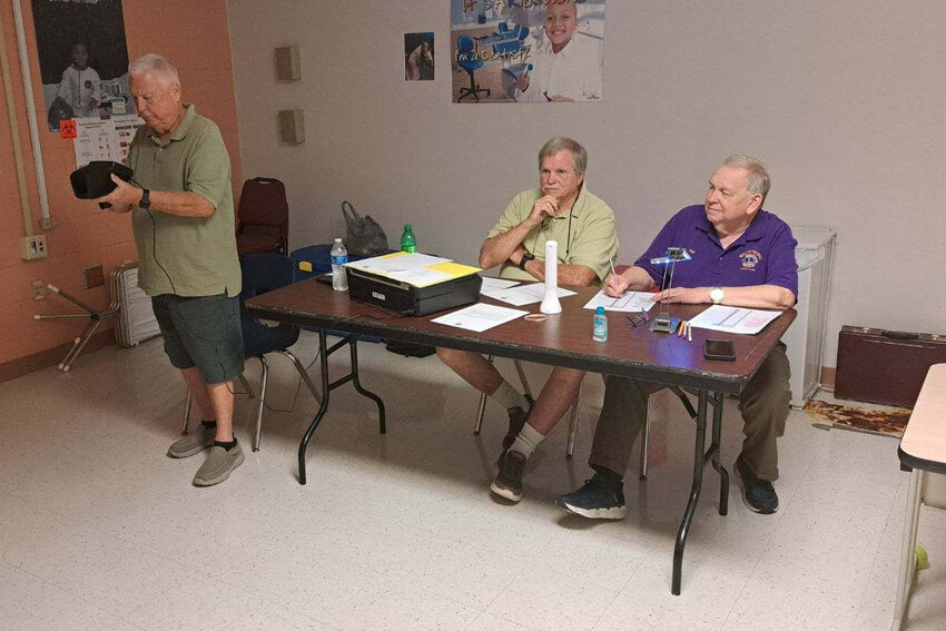 Lions Club members administer eye screening BSECC