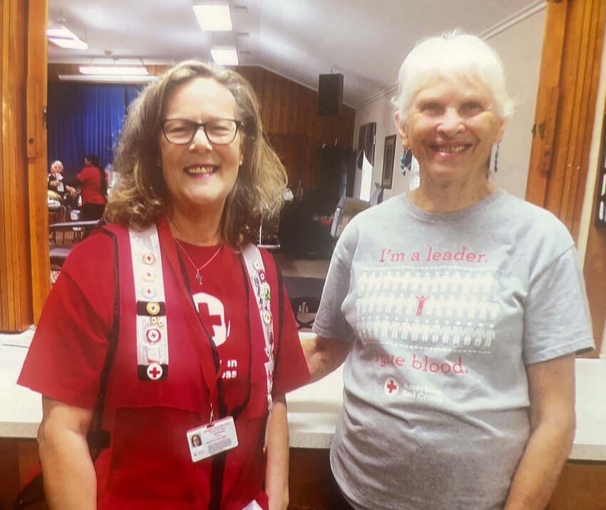 L to R:  Andi Steward, who comes from Bluffton to assist and Susan Harrison who works in the canteen