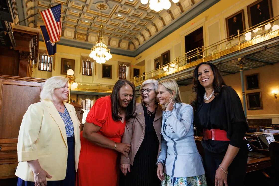 Pictured from left to right:  Senator Penry Gustafson, Senator Margie Bright Matthews, Senator Katrina Shealy, and Senator Mia McLeod