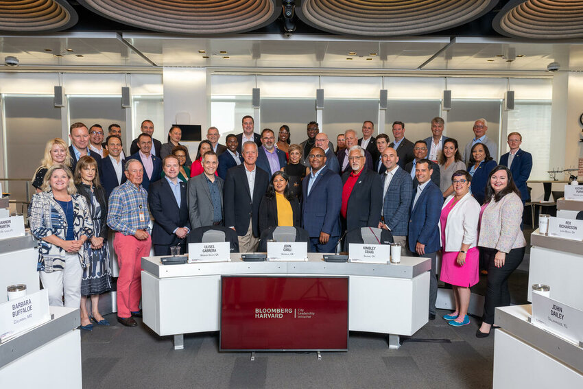 Chandler Mayor Kevin Hartke poses with an international select group of 40 mayors brought together in New York City in July. The Bloomberg Harvard City Leadership Initiative was to learn more about the best means of collaboration, communication and dealing with modern urban problems.