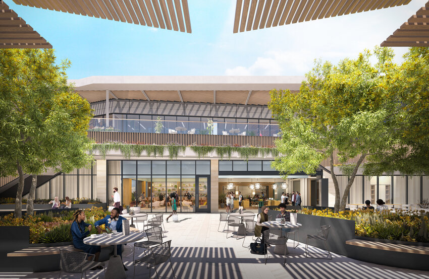 This artist rendering shows an upcoming courtyard coming to the Esplanade.