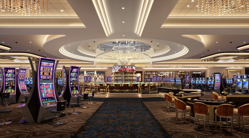 This artist rendering depicts the new casino’s center bar.