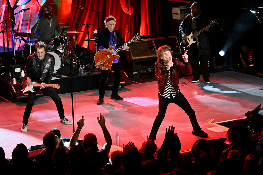 The Rolling Stones perform at a celebration for the release of their new album "Hackney Diamonds" Oct. 19, 2023, in New York.