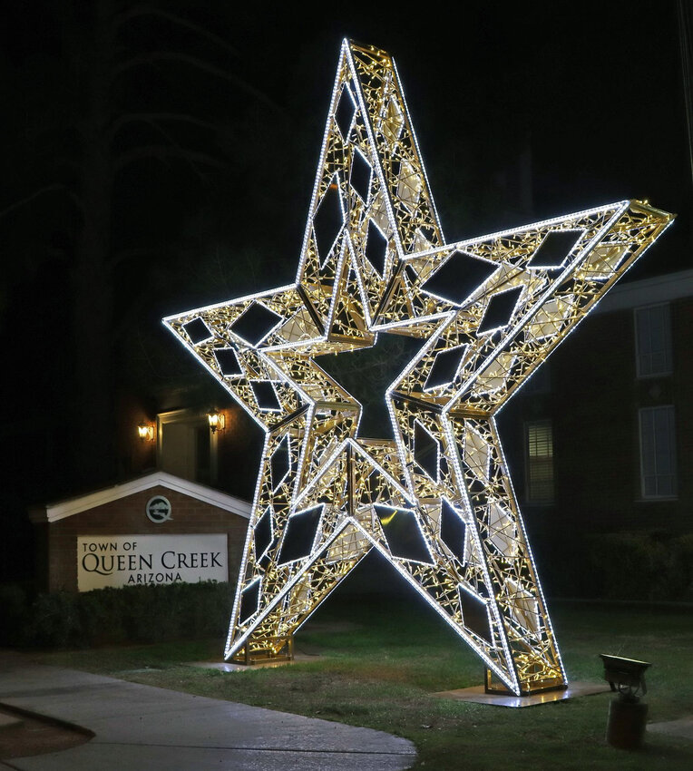 This star is 16-feet tall and can be seen outside of Queen Creek Town Hall. (Town of Queen Creek)