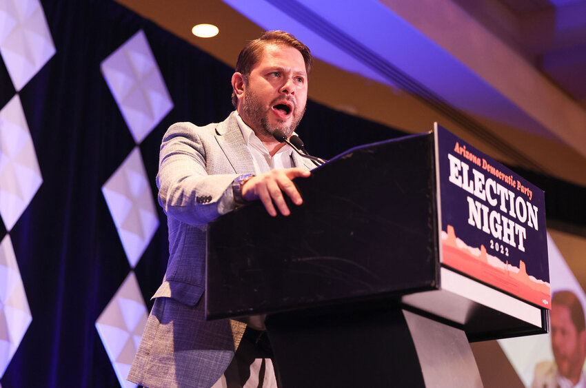 Ruben Gallego during the election party for Arizona Democrats at the Renaissance Phoenix Downtown Hotel Nov. 8, 2022, in Phoenix. (Photo by Mary Grace Grabill/Cronkite News)
